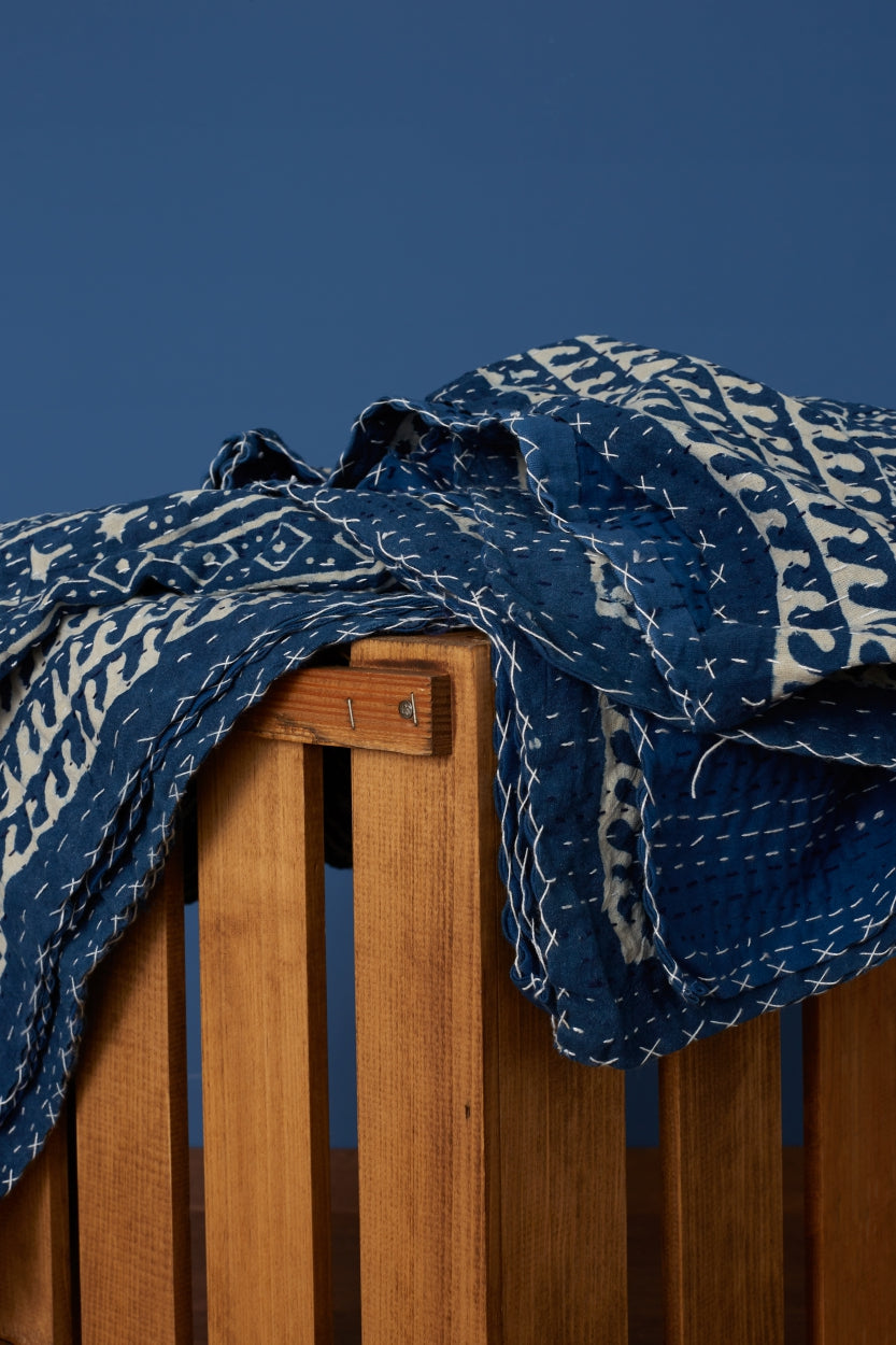BLANKET | WOODBLOCK INDIGO DYE - Kings Of Indigo