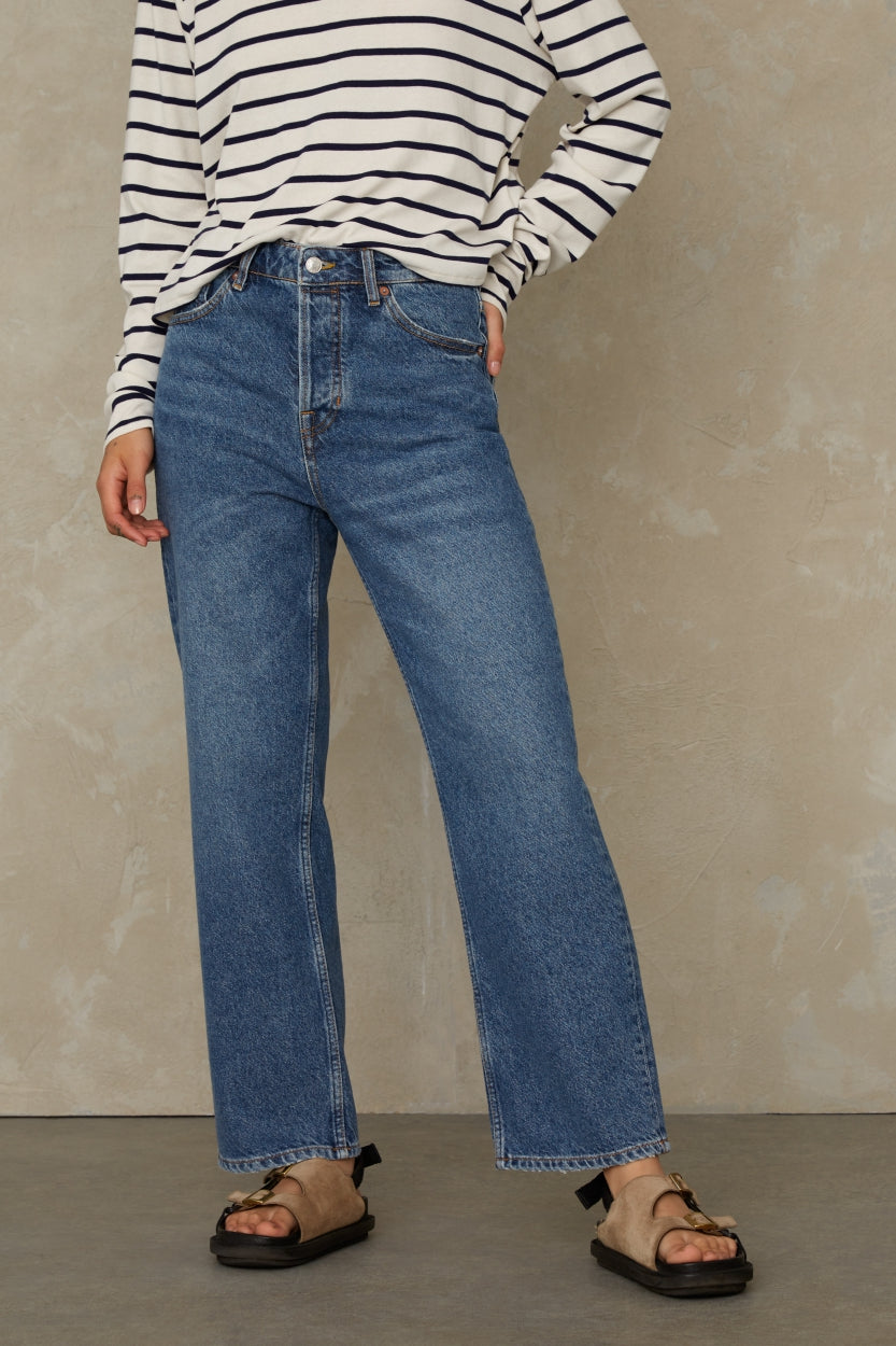 LIORA CROPPED | ECO RECYCLED BLUE USED - Kings Of Indigo