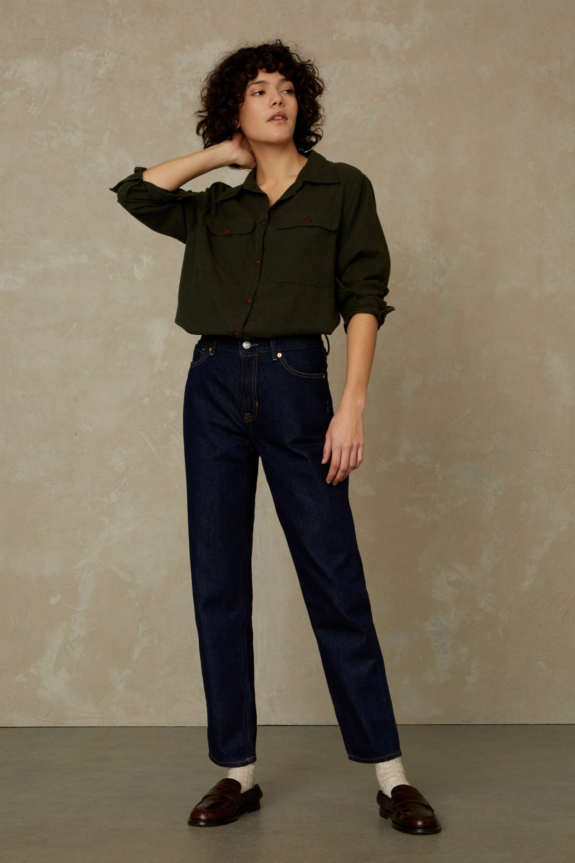 CAROLINE CROPPED | CLEAN BLUE RINSE - Kings Of Indigo