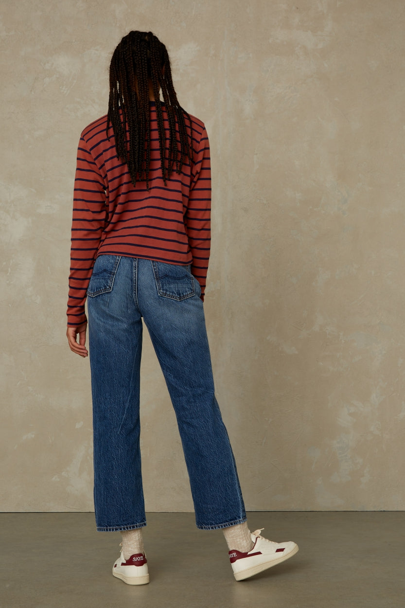 LIORA CROPPED | CLEAN BLUE WORN REFIBRA - Kings Of Indigo