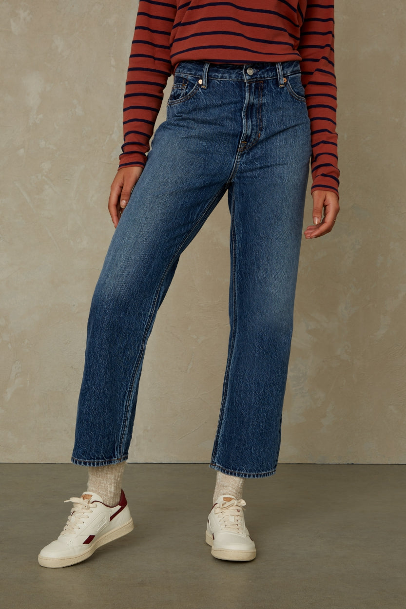 LIORA CROPPED | CLEAN BLUE WORN REFIBRA - Kings Of Indigo