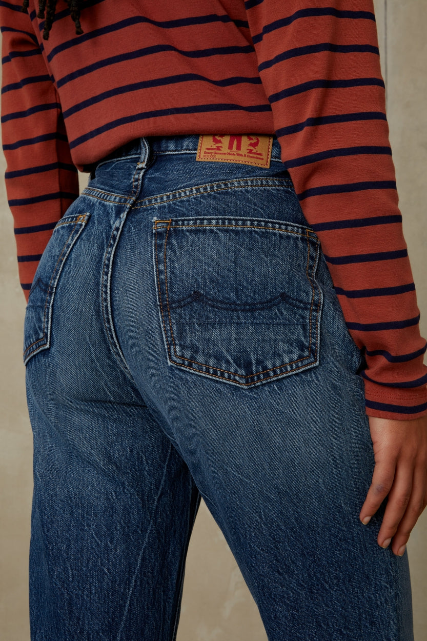 LIORA CROPPED | CLEAN BLUE WORN REFIBRA - Kings Of Indigo