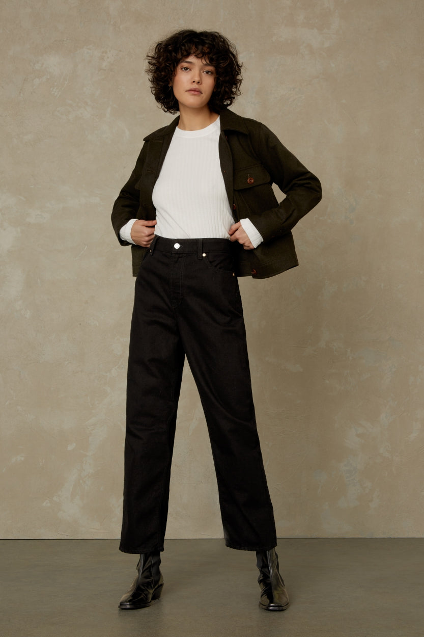 LIORA CROPPED | HOLO RECYCLED STAY BLACK - Kings Of Indigo