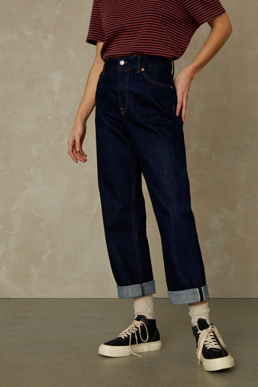 LIORA CROPPED SELVAGE | CLEAN EASY FADE INDIGO RINSE - Kings Of Indigo