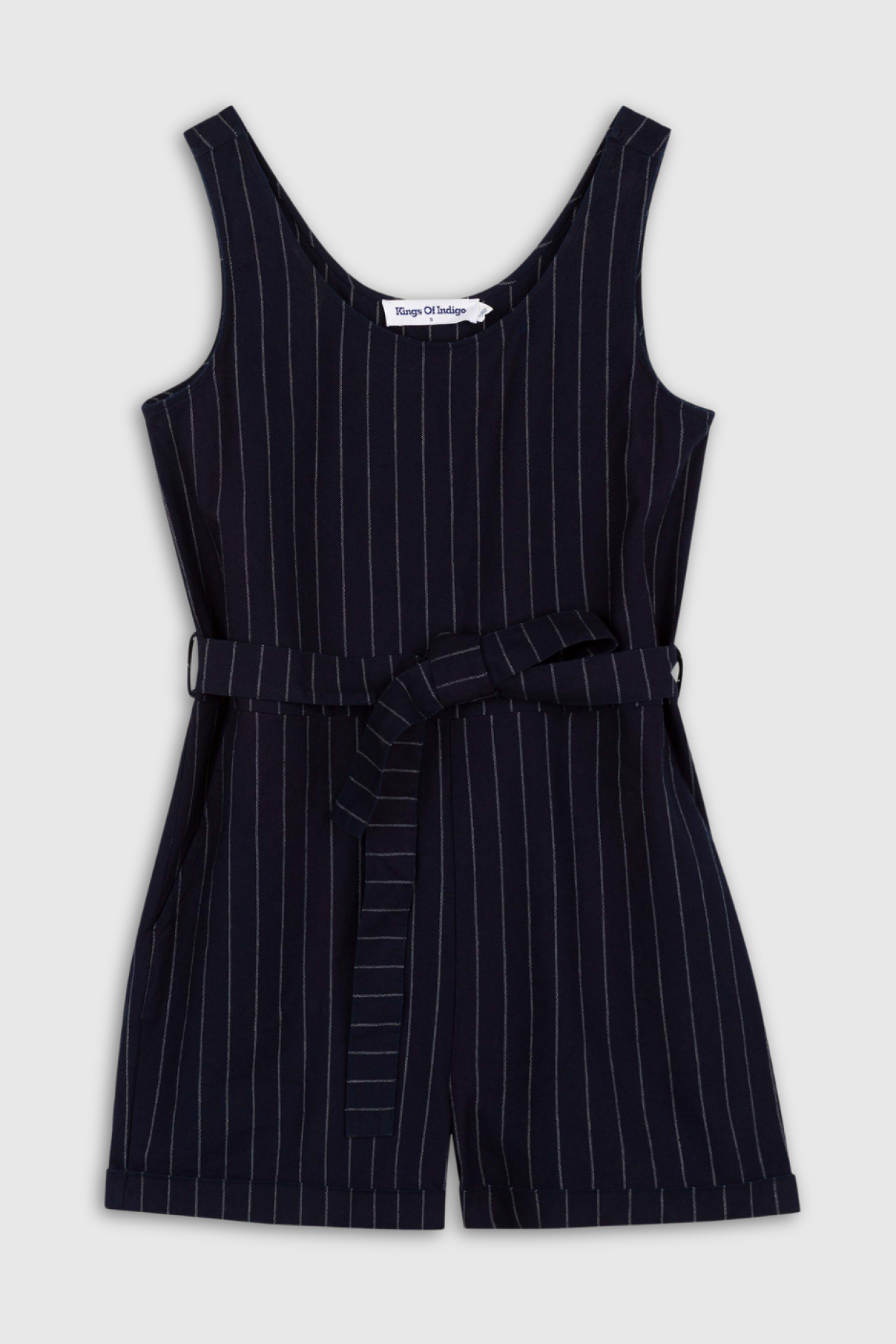 LOUISE PLAYSUIT | INDIGO STRIPE HEMP - Kings Of Indigo