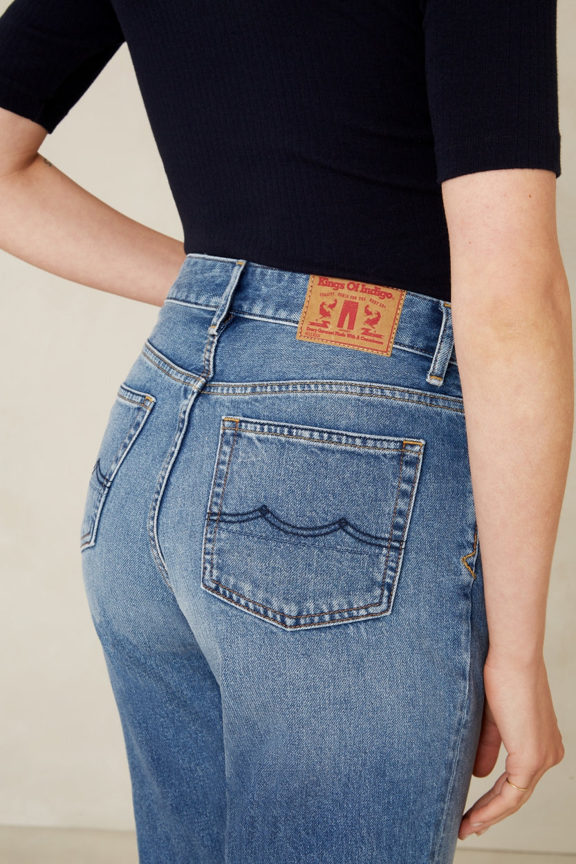 CAROLINE CROPPED | HOLO VINTAGE LIGHT BLUE - Kings Of Indigo