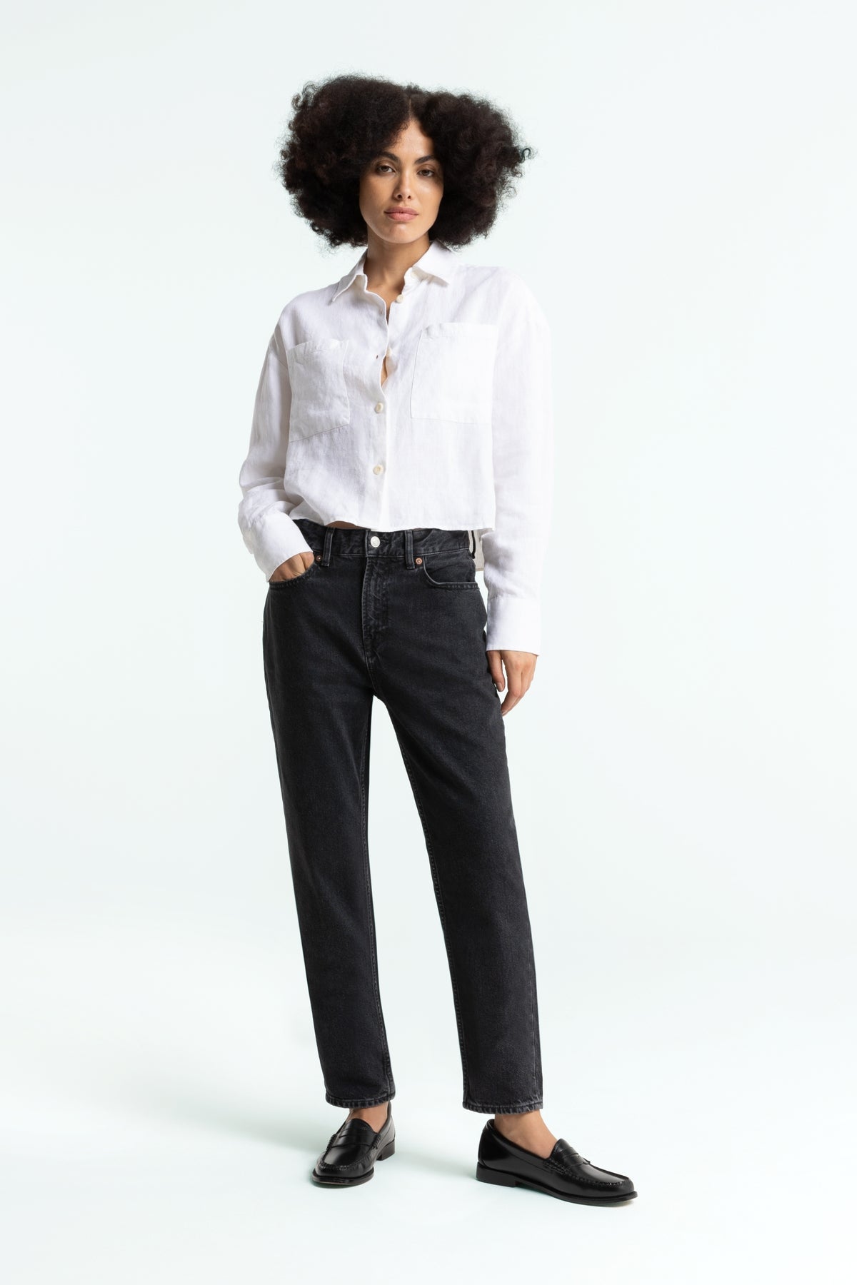 CAROLINE CROPPED | HOLO GREY USED