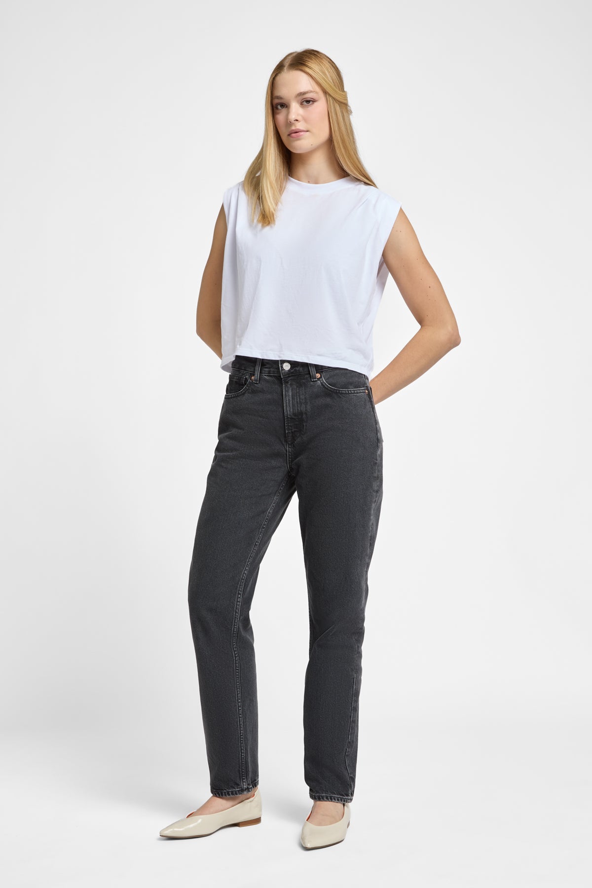 CAROLINE CROPPED | HOLO GREY USED