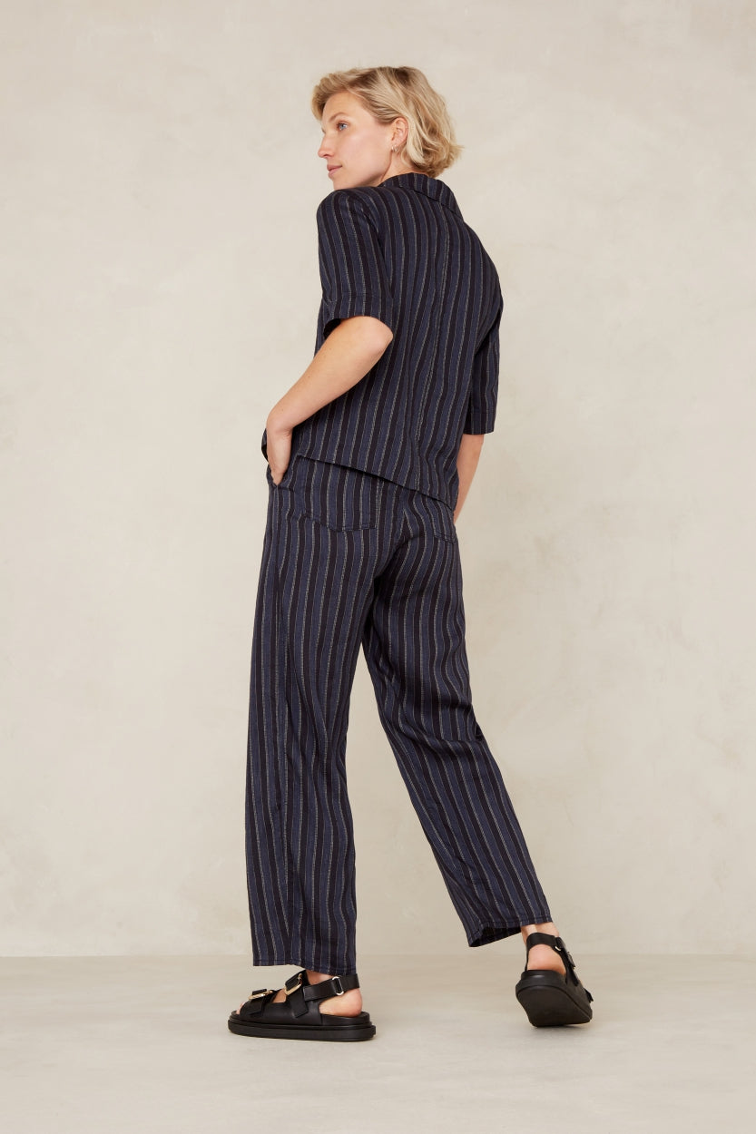 MORRIGAN | BLUE LINEN STRIPE