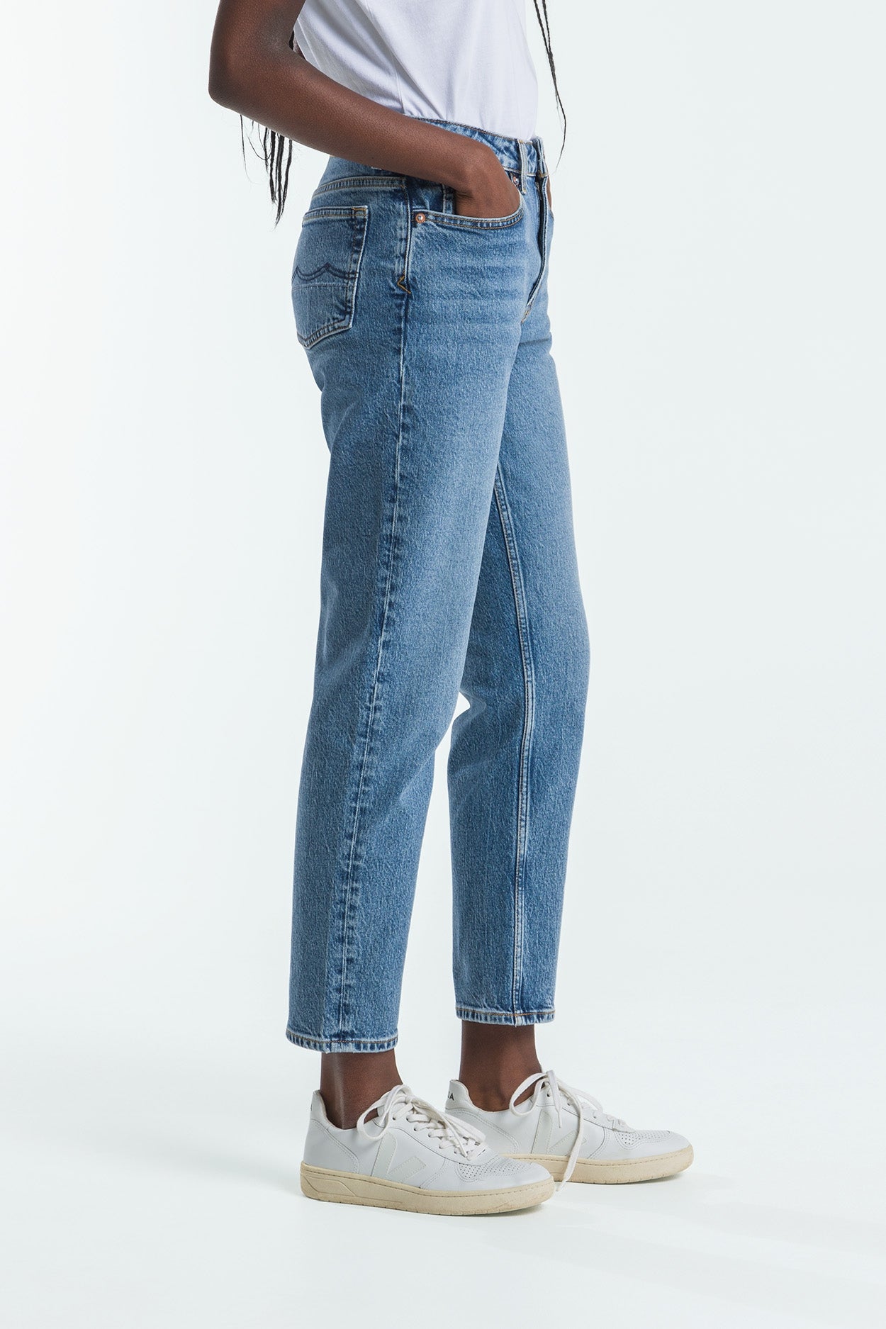 CAROLINE CROPPED STRETCH | ECO XAVIER BLUE MARBLE - Kings Of Indigo