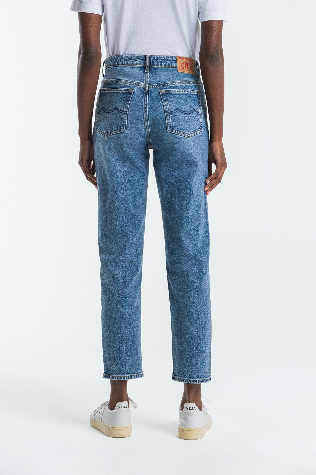 CAROLINE CROPPED STRETCH | ECO XAVIER BLUE MARBLE - Kings Of Indigo
