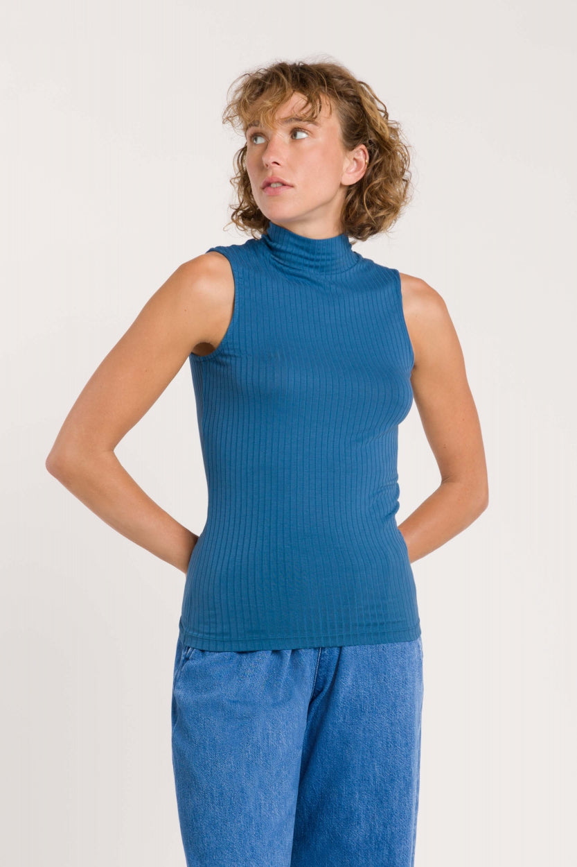 JACOBINA SLEEVELESS | DARK BLUE - Kings Of Indigo