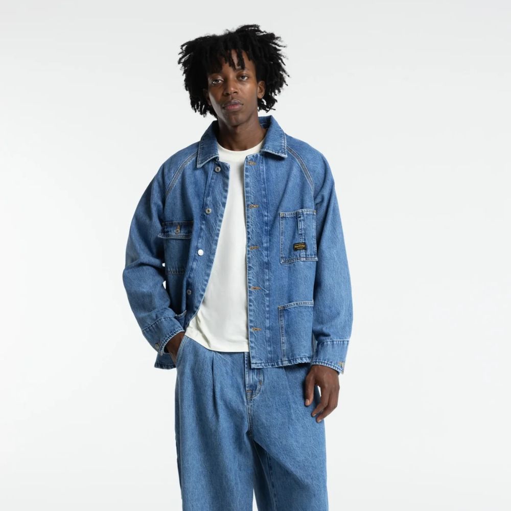 衣 coromool indigo jacket ei Zip Chore Coat - Indigo Sashiko | Naked & Famous Denim