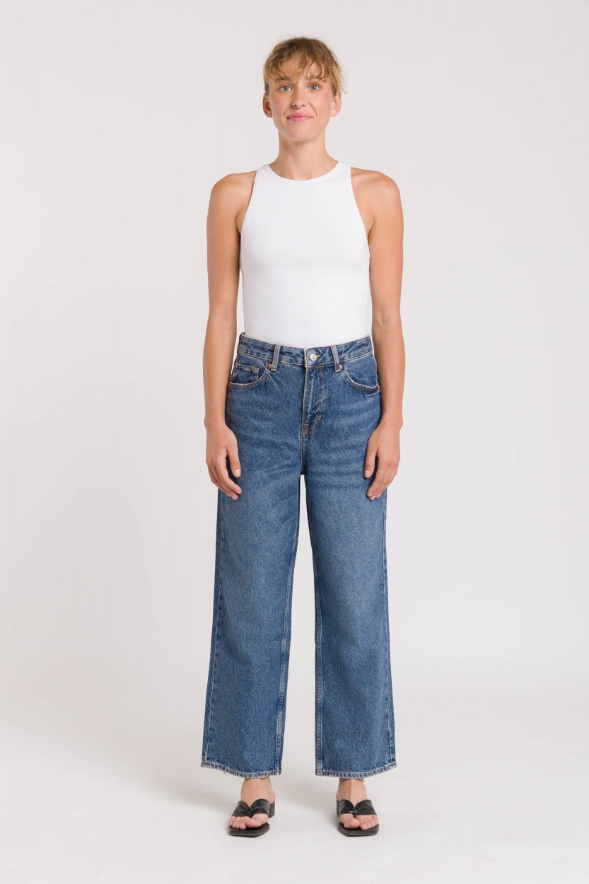 LIORA CROPPED | ECO RECYCLED BLUE USED