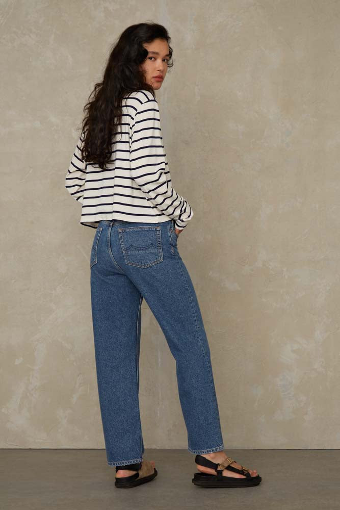 LIORA CROPPED | ECO RECYCLED BLUE USED