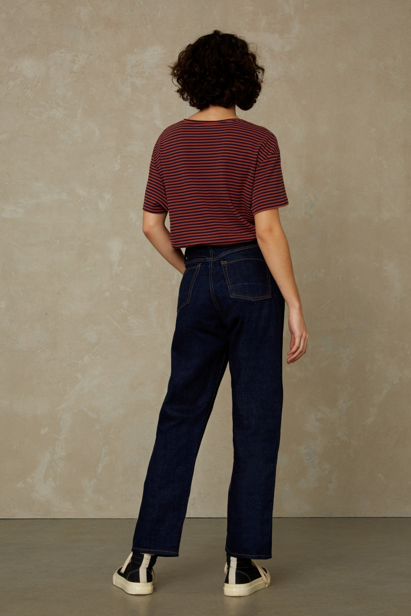 LIORA CROPPED SELVAGE | CLEAN EASY FADE INDIGO RINSE